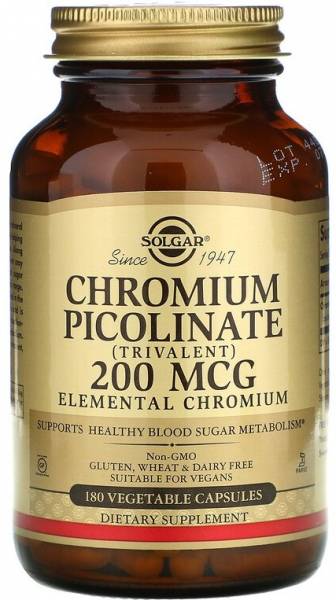 Solgar Chromium Picolinate 200 мкг 180 капсул