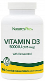 Nature's Plus Vitamin D3 5000 IU with 25 mg Resveratrol 90 таб.